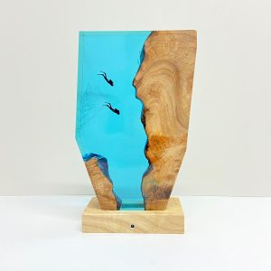 Diver Night Light, Personalized Entryway Decorations, Slightly Flawed Resin Artwork, Handmade Gift